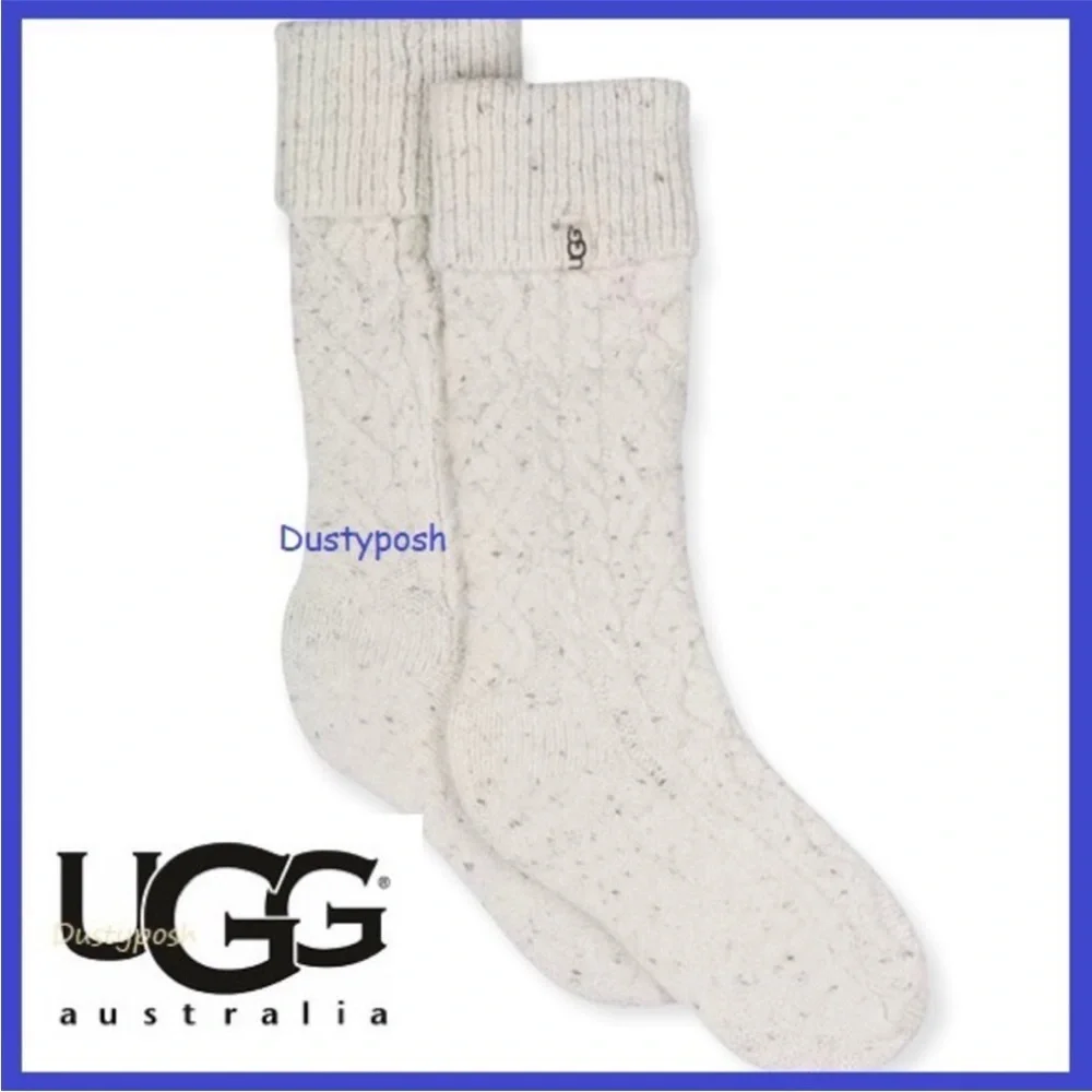 Ugg Rainboot Socks Shaye Tall Cream Shoe Size 9-11 NEW